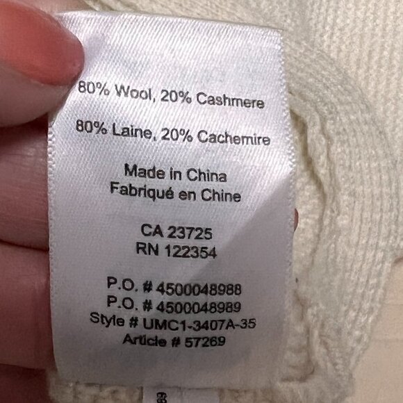 Babaton Aritzia Avery Cashmere Batwing Sweater Sz S Ivory - Picture 7 of 12